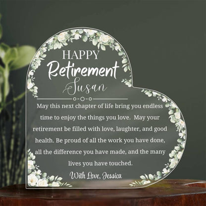 Personalized Retirement Gift Acrylic Plaque – Woman Retirement