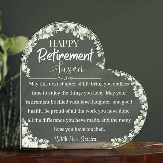 Personalized Retirement Gift Acrylic Plaque – Woman Retirement
