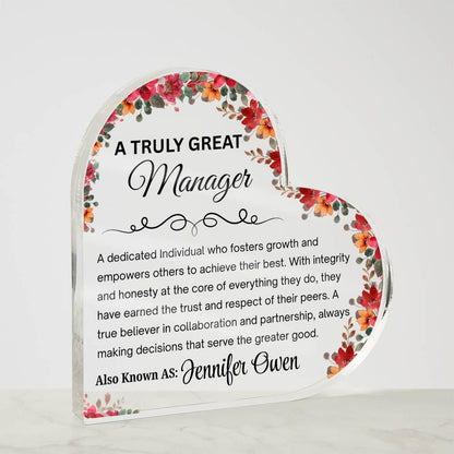 Manager Gift Personalized Floral Acrylic Plaque – Thank you gift – view 5