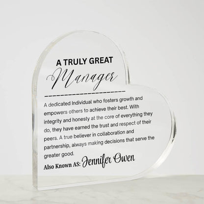 A truly Great Manager Personalized Acrylic Plaque – view 5