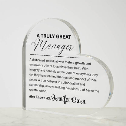 A truly Great Manager Personalized Acrylic Plaque – view 2