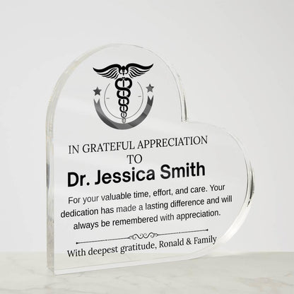 Doctor Thank You Gift – Personalized Appreciation Plaque for Physician – view 4