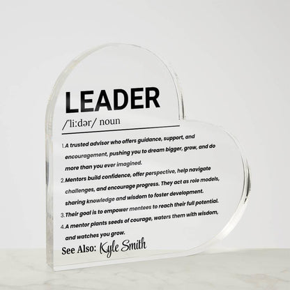 Leader Gift Personalized Heart Acrylic Plaque – Thank You Gift – view 3