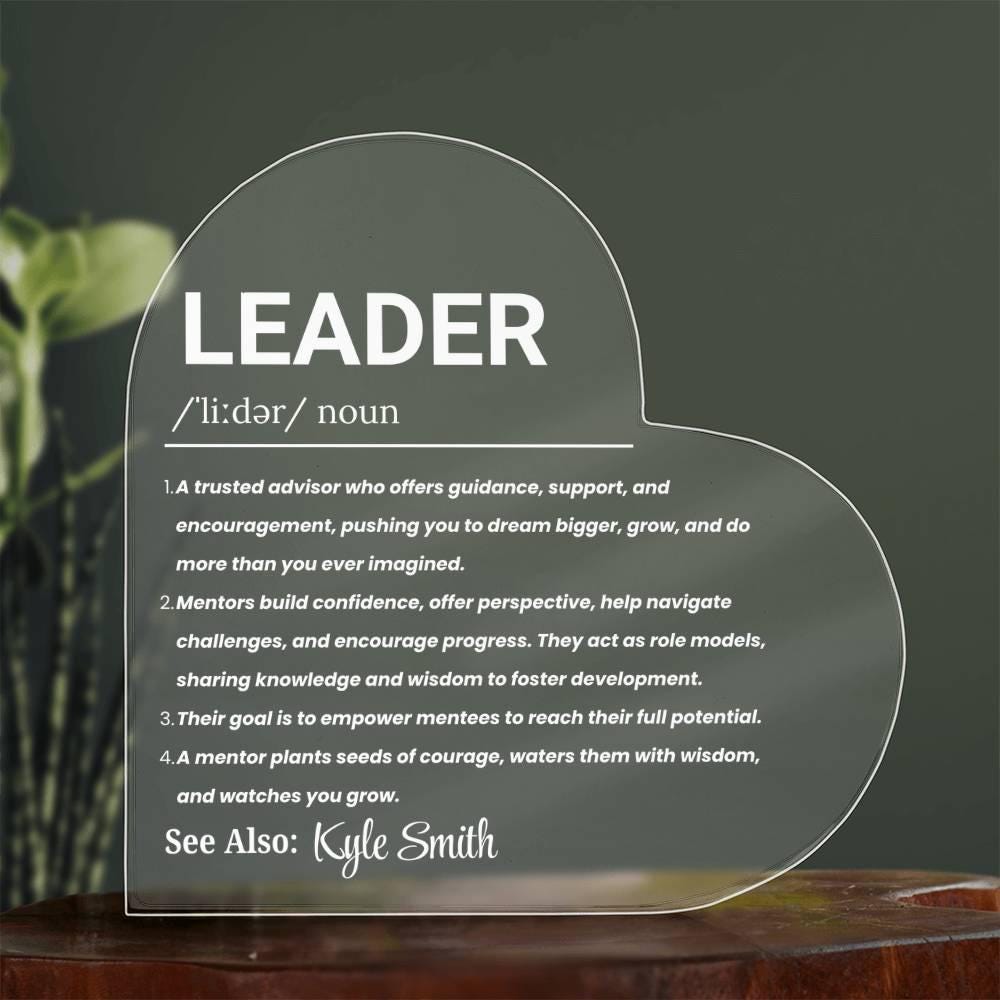 Leader Gift Personalized Heart Acrylic Plaque – Thank You Gift