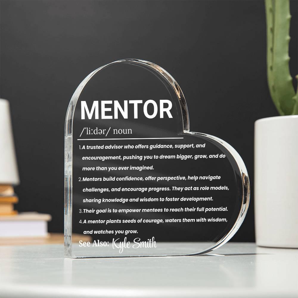 Mentor Gift Personalized Heart Acrylic Plaque – Mentor Thank You Gift – view 2