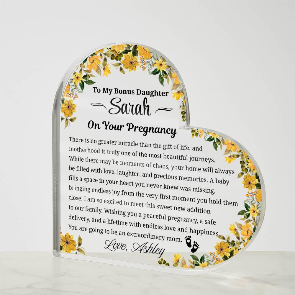 Bonus Daughter Pregnancy Gift Personalized Acrylic Plaque – view 5