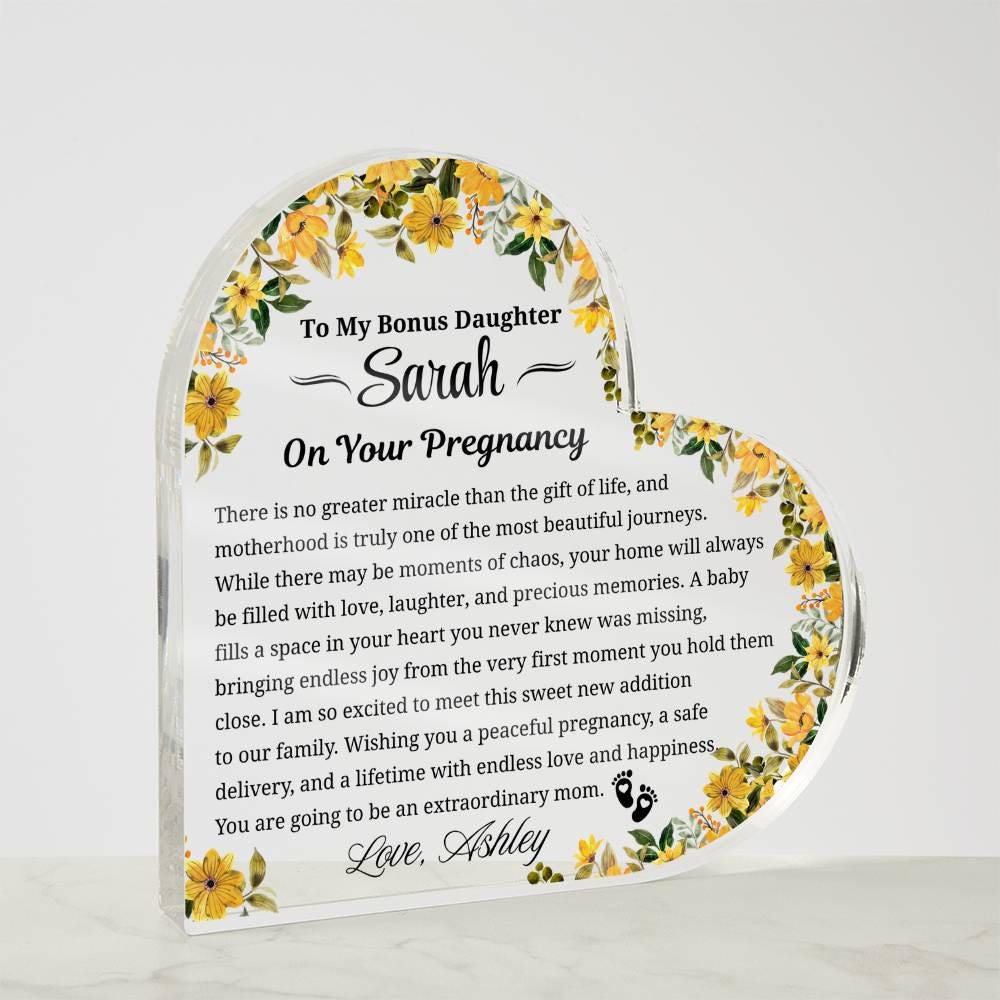 Bonus Daughter Pregnancy Gift Personalized Acrylic Plaque – view 4