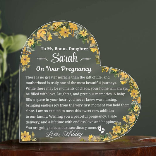 Bonus Daughter Pregnancy Gift Personalized Acrylic Plaque
