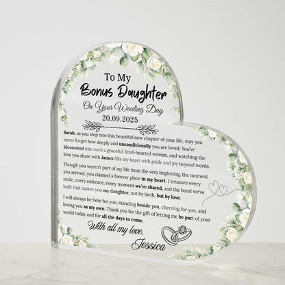 To My Bonus Daughter on Your Wedding Day Personalized Acrylic Plaque – view 6