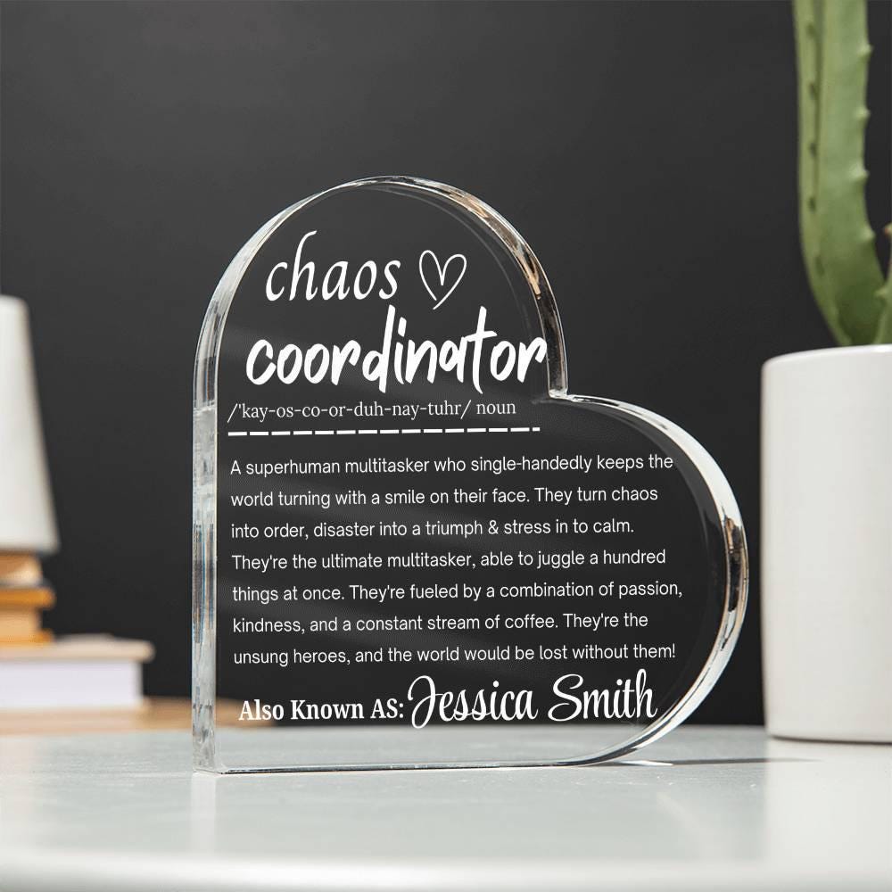 Chaos Coordinator Personalized Acrylic Plaque – Coworker Gift – view 2