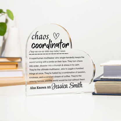 Chaos Coordinator Personalized Acrylic Plaque – Coworker Gift – view 4