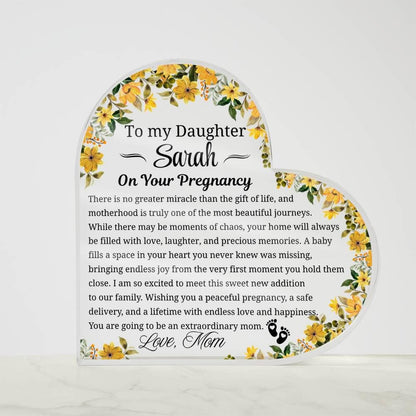 To My Daughter on Your Pregnancy Personalized Acrylic Plaque – view 5