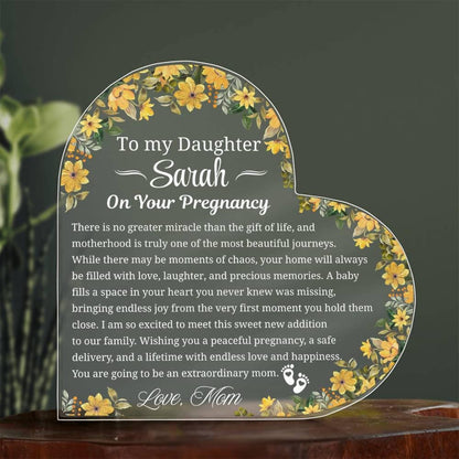 To My Daughter on Your Pregnancy Personalized Acrylic Plaque