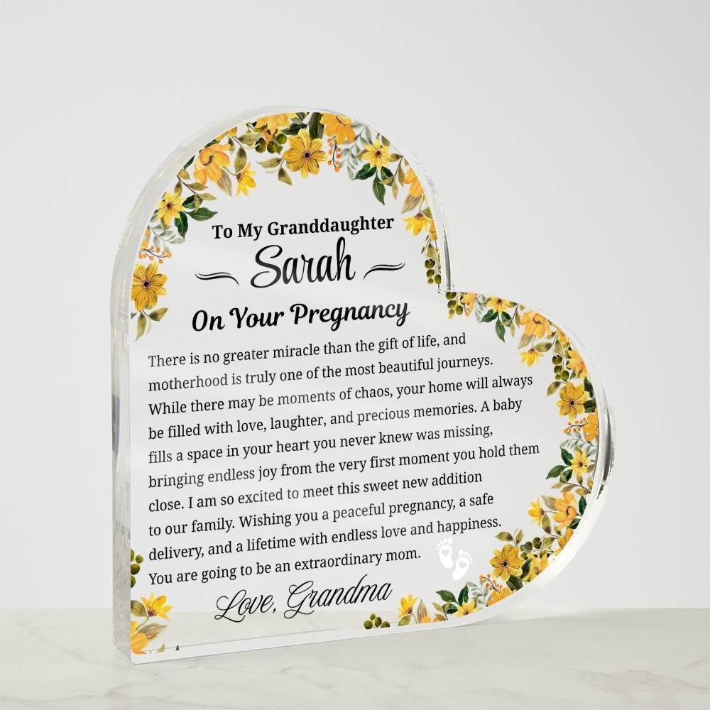 To My Granddaughter on Your Pregnancy Personalized Acrylic Plaque – view 5
