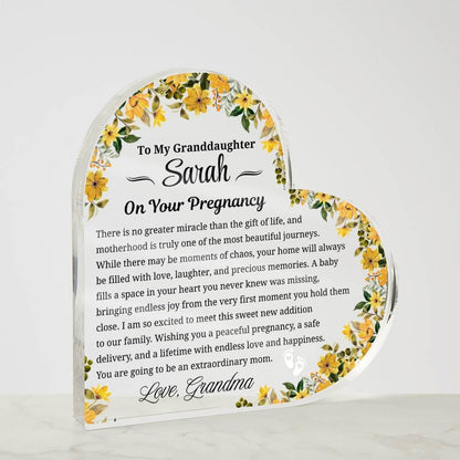 To My Granddaughter on Your Pregnancy Personalized Acrylic Plaque – view 5