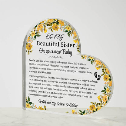 To My Sister on Your New Baby Personalized Acrylic Plaque – view 4