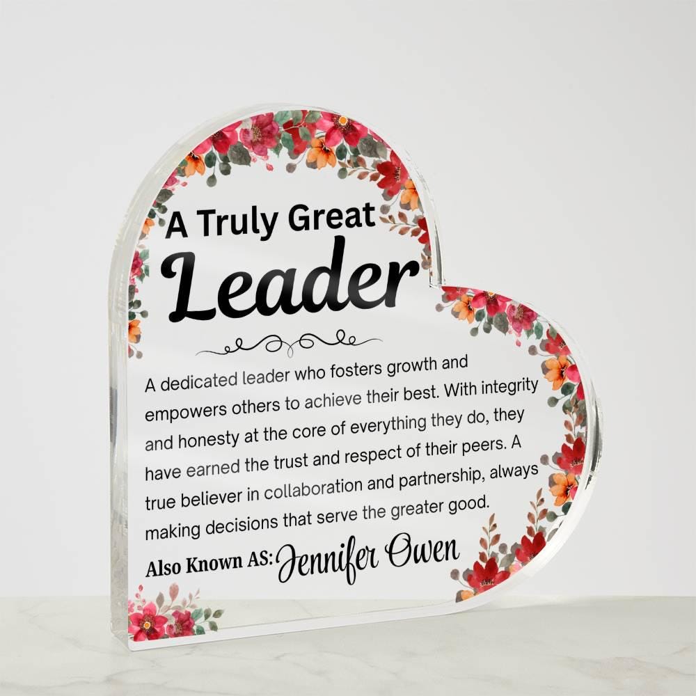 Custom Leader Gift Floral Acrylic Plaque – Boss Lady Appreciation – view 4
