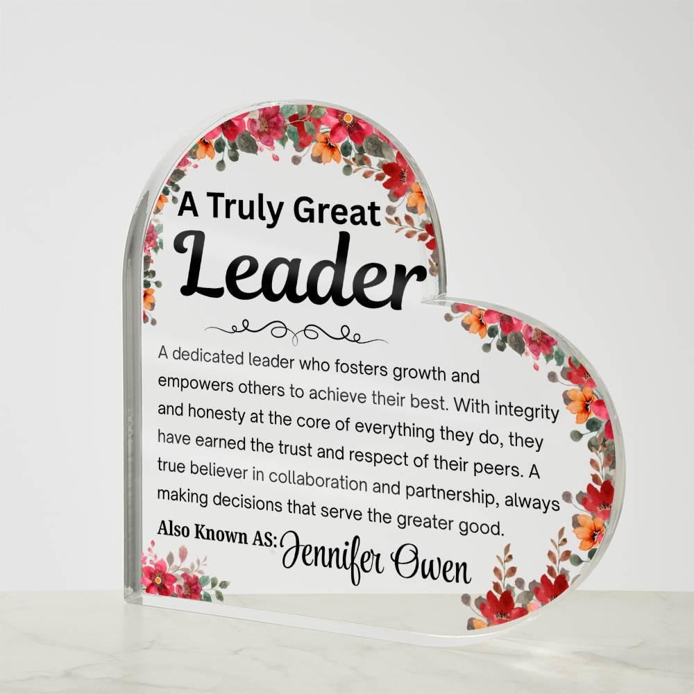 Custom Leader Gift Floral Acrylic Plaque – Boss Lady Appreciation – view 3