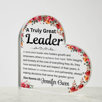 Custom Leader Gift Floral Acrylic Plaque – Boss Lady Appreciation – view 3