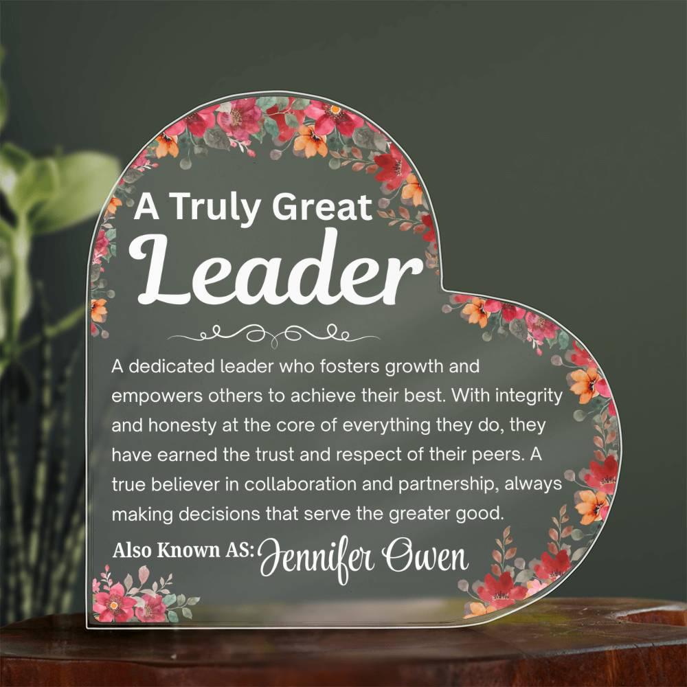 Custom Leader Gift Floral Acrylic Plaque – Boss Lady Appreciation – view 2