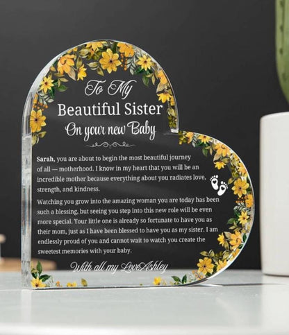 To My Sister on Your New Baby Personalized Acrylic Plaque