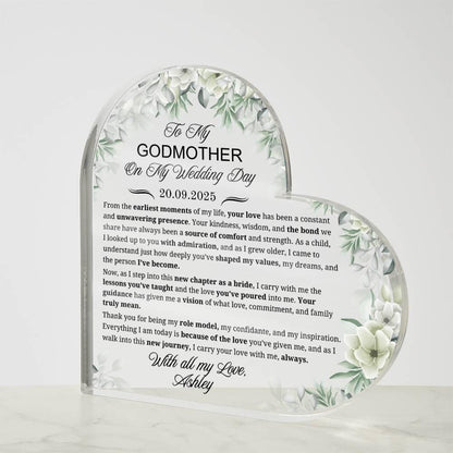 To My Godmother on My Wedding Day Personalized Acrylic Plaque – view 4