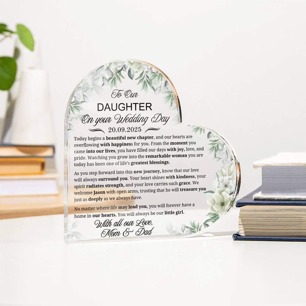 Daughter Wedding Gift Personalized Acrylic Plaque – Bridal Shower Gift – view 3