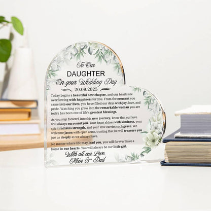 Daughter Wedding Gift Personalized Acrylic Plaque – Bridal Shower Gift – view 3