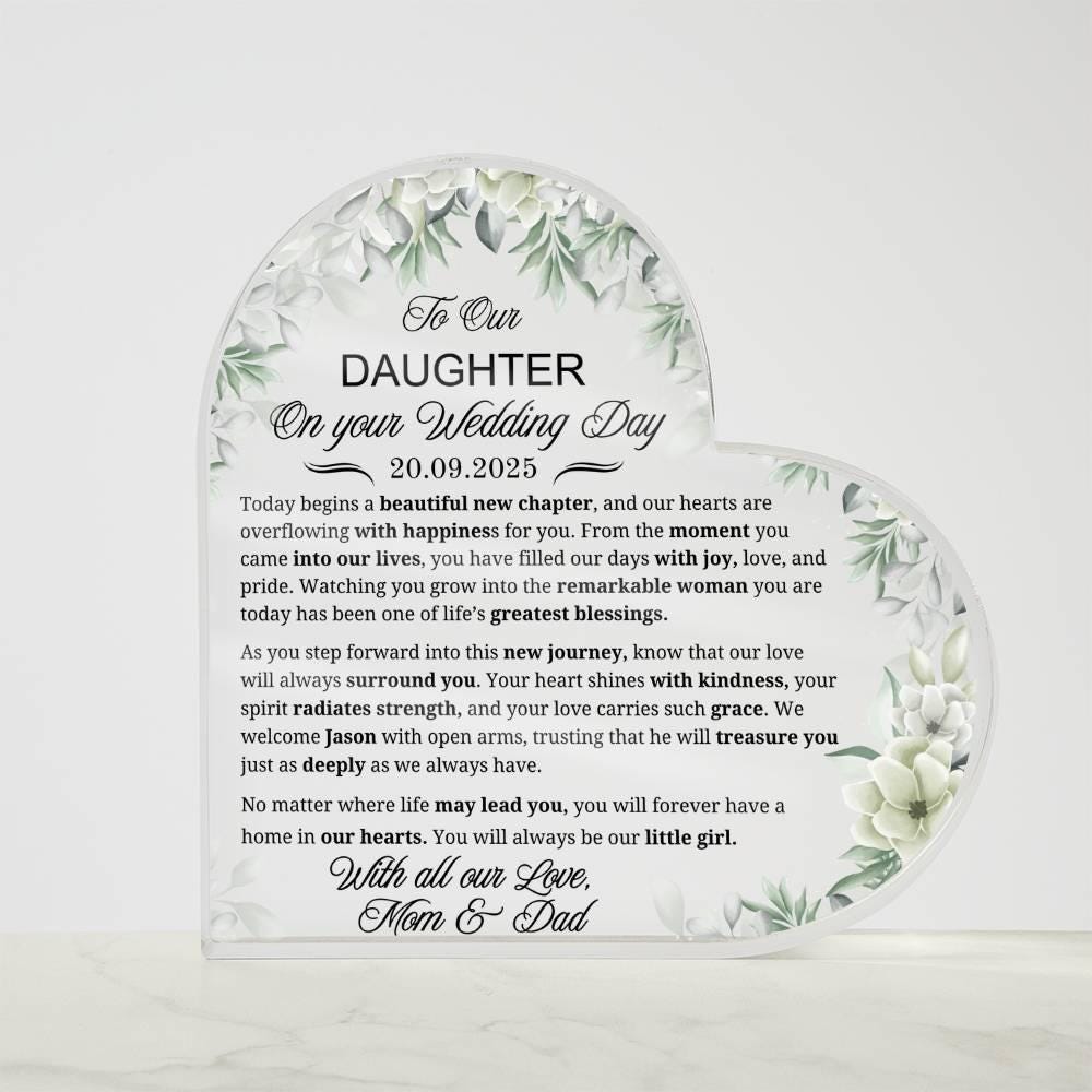 Daughter Wedding Gift Personalized Acrylic Plaque – Bridal Shower Gift – view 6