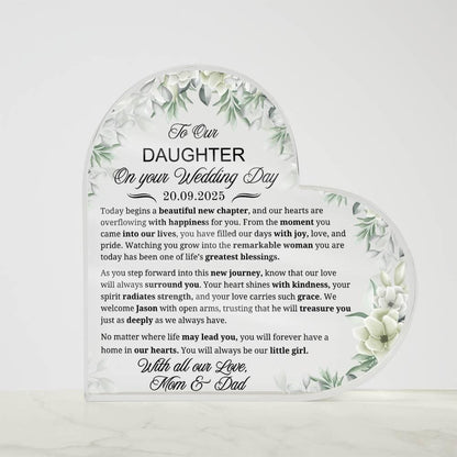 Daughter Wedding Gift Personalized Acrylic Plaque – Bridal Shower Gift – view 6