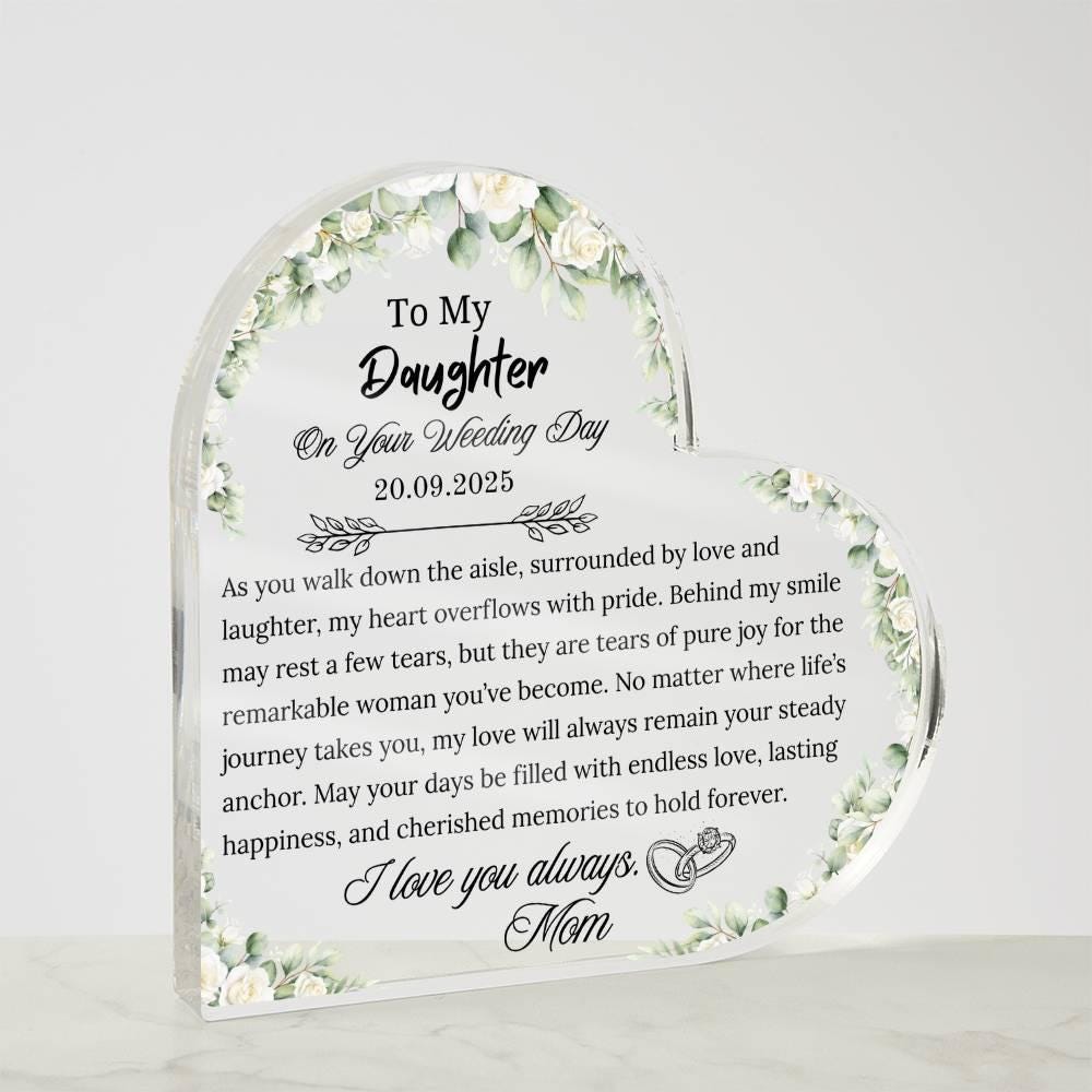 To My Daughter on Your Wedding Day Personalized Acrylic Plaque – view 5