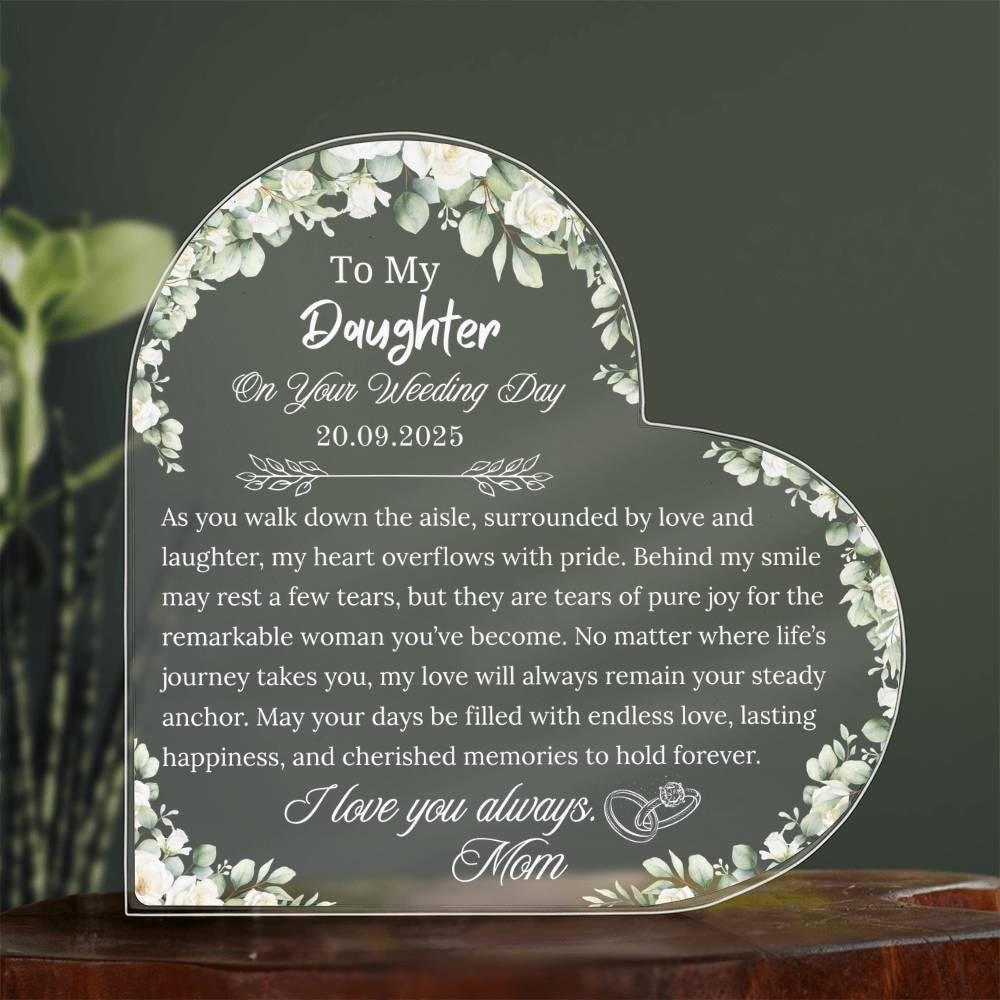 To My Daughter on Your Wedding Day Personalized Acrylic Plaque – view 3