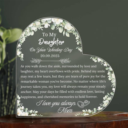 To My Daughter on Your Wedding Day Personalized Acrylic Plaque – view 3