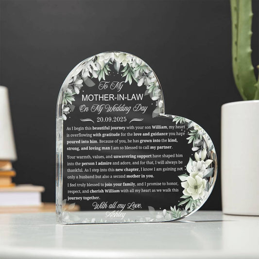To My Mother in Law on My Wedding Day Personalized Acrylic Plaque – view 2