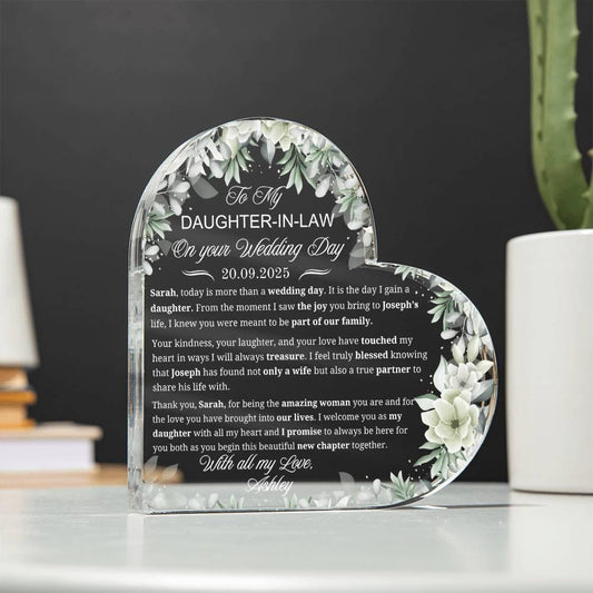 Daughter-in-Law Wedding Gift Personalized Acrylic Plaque – view 2