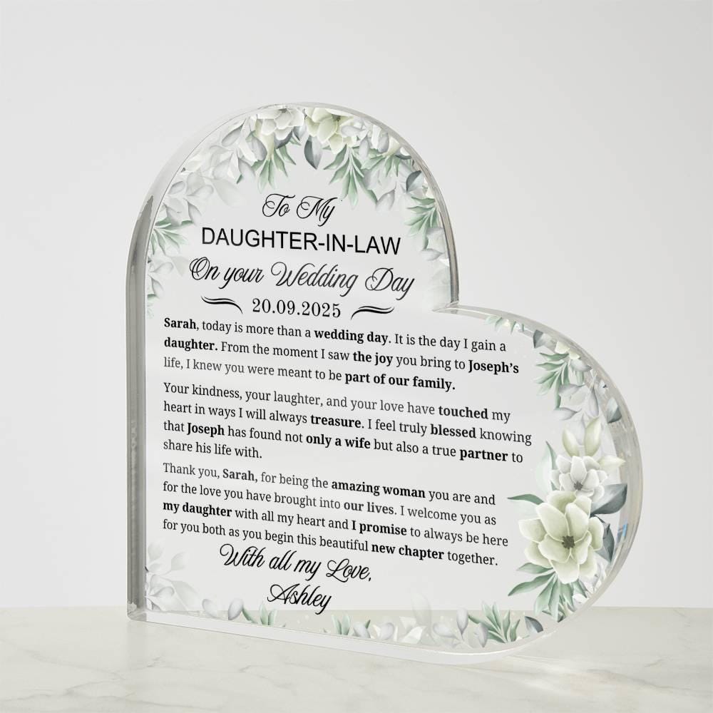 Daughter-in-Law Wedding Gift Personalized Acrylic Plaque – view 4