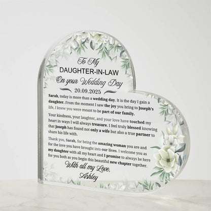 Daughter-in-Law Wedding Gift Personalized Acrylic Plaque – view 4
