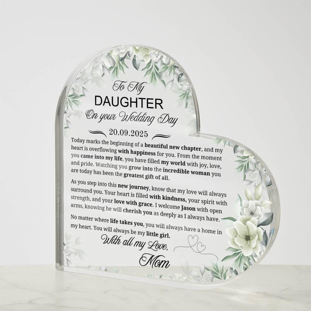 Daughter Wedding Gift Personalized Acrylic Plaque – view 4
