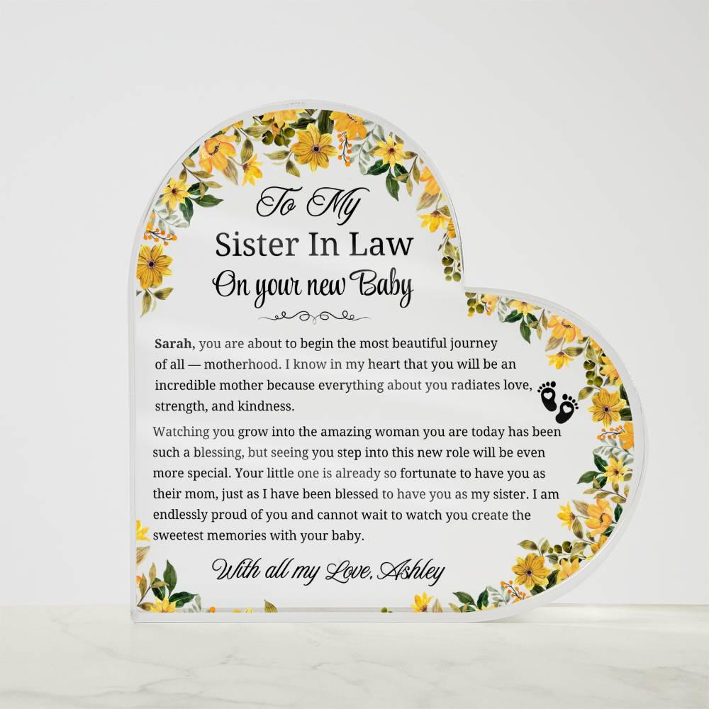 To My Sister-in-Law on Your New Baby Personalized Acrylic Plaque – view 5