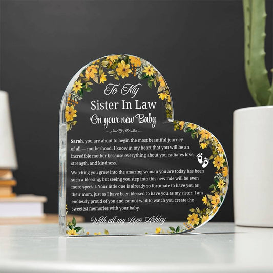 To My Sister-in-Law on Your New Baby Personalized Acrylic Plaque – view 2