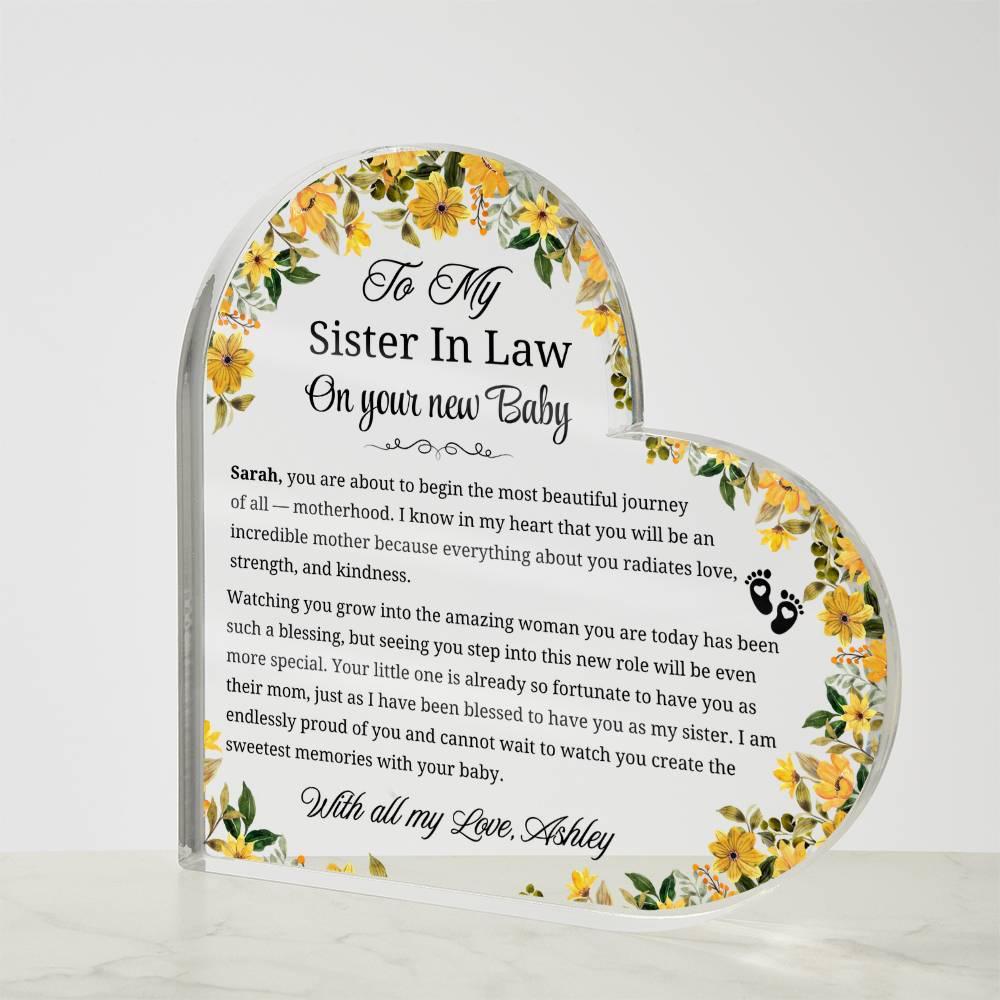 To My Sister-in-Law on Your New Baby Personalized Acrylic Plaque – view 4