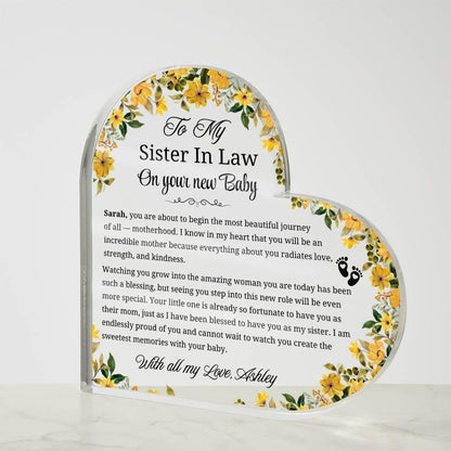 To My Sister-in-Law on Your New Baby Personalized Acrylic Plaque – view 4