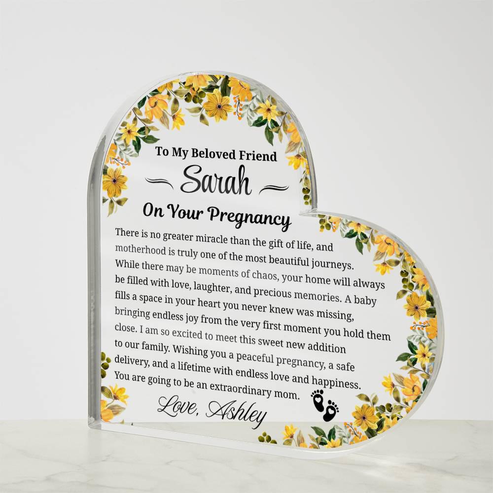 Friend Pregnancy Gift Personalized Acrylic Plaque – Expecting Mom Gift – view 4