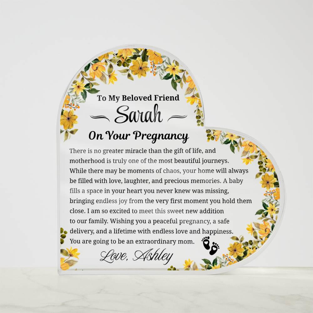 Friend Pregnancy Gift Personalized Acrylic Plaque – Expecting Mom Gift – view 5