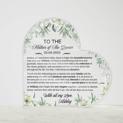 Mother of the Groom Gift Personalized Acrylic Plaque – view 5