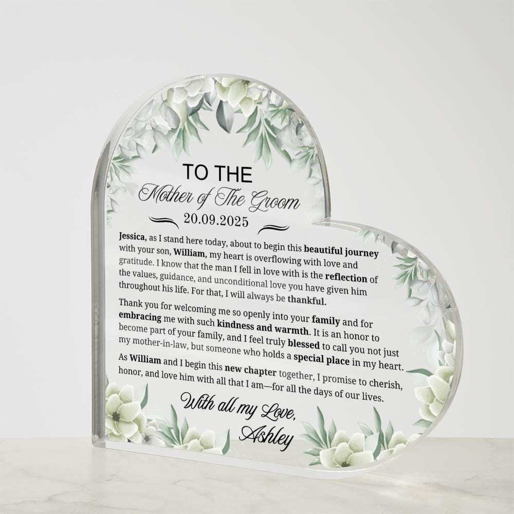 Mother of the Groom Gift Personalized Acrylic Plaque – view 4