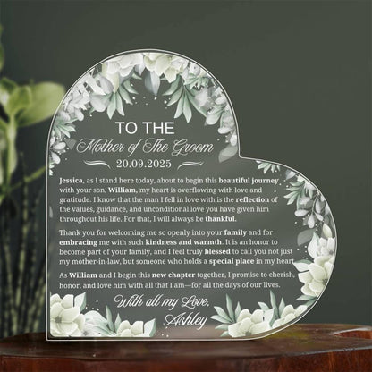 Mother of the Groom Gift Personalized Acrylic Plaque