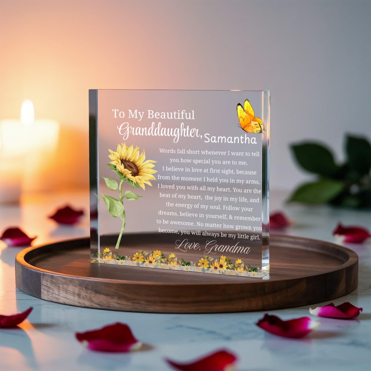 Granddaughter Gift Personalized Acrylic Plaque – Gift from Grandma – view 4