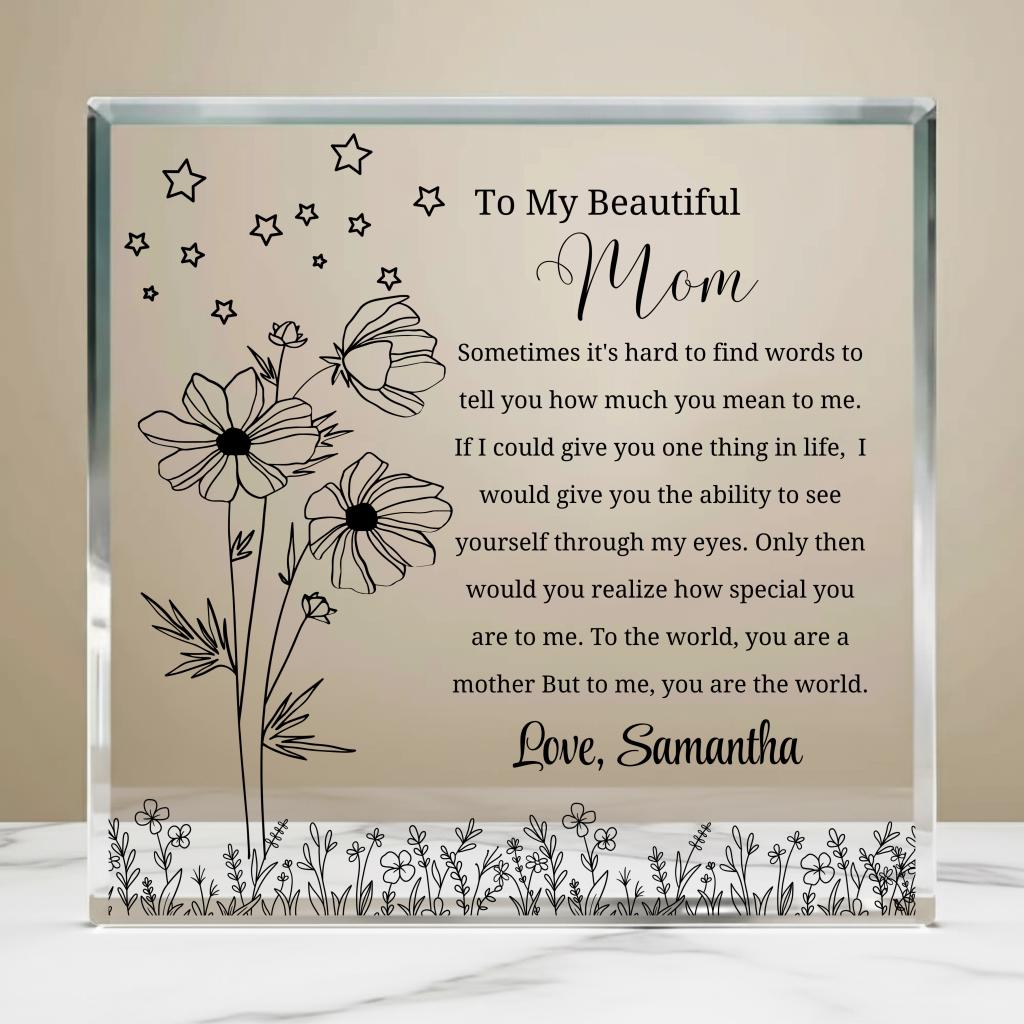 To My Mom Gift Personalized Acrylic Plaque – Gift from Daughter – view 6