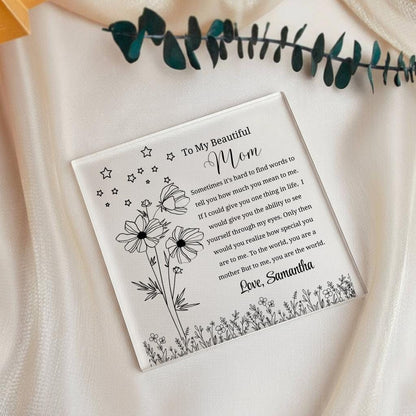 To My Mom Gift Personalized Acrylic Plaque – Gift from Daughter – view 5